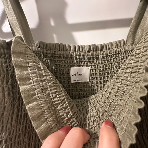 Aritzia Wilfred Golden Hour Linen Dress in Sundried olive - XS - Picture 3 of 12